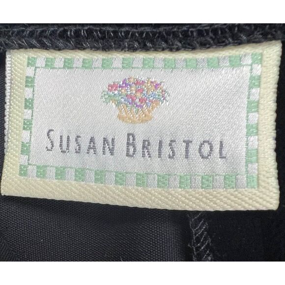 Susan Bristol Vintage Skirt Womens 10 Black Velvet Evening Dark Fairy Whimsigoth - Picture 9 of 11